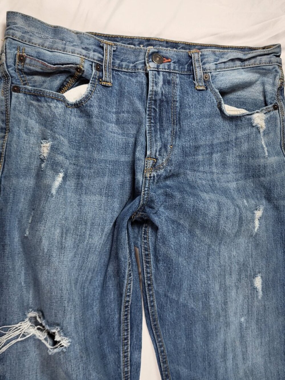 American Eagle Bootcut Jeans Men's 34x30 Distressed Preppy Streetwear Y2K - Picture 2 of 13